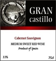 Міжнародна реєстрація торговельної марки № 1000615: GRAN castillo Cabernet Sauvignon MEDIUM SWEET RED WINE