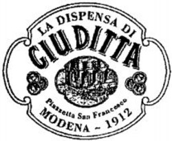Міжнародна реєстрація торговельної марки № 1001789: LA DISPENSA DI GUIDITTA Piazzetta San Francesco MODENA - 1912