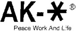 Міжнародна реєстрація торговельної марки № 1011917: AK-* Peace Work And Life