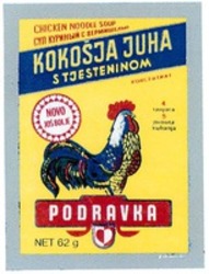 Міжнародна реєстрація торговельної марки № 1334038: PODRAVKA KOKOSJA JUHA S TJESTENINOM