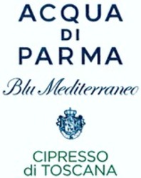 Міжнародна реєстрація торговельної марки № 1446804: ACQUA DI PARMA Blu Mediterraneo CIPRESSO di TOSCANA