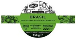 Міжнародна реєстрація торговельної марки № 1523091: MiNGES PROJECT COFFEE BRASIL 100% REINER HOCHLAND-ARABICA GANZE BOHNE GESCHMACK BLUMIG AROMATISCH RÖSTGRAD INTENSITÄT ORIGINAL