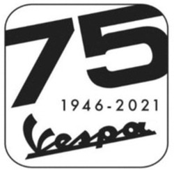 Міжнародна реєстрація торговельної марки № 1587860: VESPA 75 1946-2021