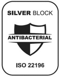 Міжнародна реєстрація торговельної марки № 1624512: SILVER BLOCK ANTIBACTERIAL ISO 22196
