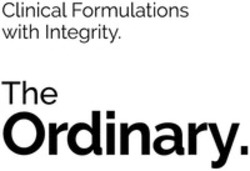 Міжнародна реєстрація торговельної марки № 1654261: Clinical Formulations with Integrity. The Ordinary.