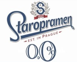 Міжнародна реєстрація торговельної марки № 1748748: SAP 1869 Staropramen EST. IN PRAGUE 0.0 %