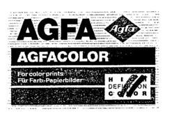 Міжнародна реєстрація торговельної марки № 557189: AGFACOLOR