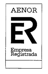 Міжнародна реєстрація торговельної марки № 587655: AENOR ER Empresa Registrada