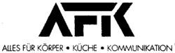 Міжнародна реєстрація торговельної марки № 676910: AFK ALLES FÜR KÖRPER . KÜCHE . KOMMUNIKATION