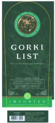 Міжнародна реєстрація торговельної марки № 814945: GORKI LIST