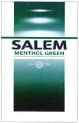 Міжнародна реєстрація торговельної марки № 855251: SALEM MENTHOL GREEN