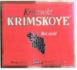 Міжнародна реєстрація торговельної марки № 862384: Krimsekt KRIMSKOYE Rot-Mild