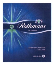 Свідоцтво торговельну марку № 256440 (заявка m201621324): rothmans; of london; exceptional tobaccos; since 1890; less smell