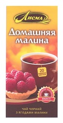Свідоцтво торговельну марку № 176184 (заявка m201214738): лисма; домашняя малина; 20 подвійних пакетиків; народний контроль якості; чай чорний з ягодами малини