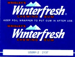 Свідоцтво торговельну марку № 16953 (заявка 96102528): winterfresh; wrigley's