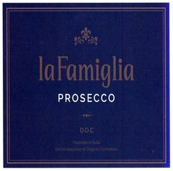 Заявка на торговельну марку № m201812077: lafamiglia; la famiglia; prosecco; d.o.c; doc; prodotto in italia; denominazione di origine controllata; дос