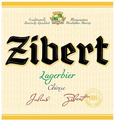 Заявка на торговельну марку № m202324470: пивоварня юліуса зіберта; традиційна німецька якість; світле; originell; julius zibert; since 1906; traditionelle deutsche qualitat; lagerbier