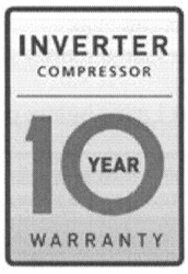 Свідоцтво торговельну марку № 182614 (заявка m201304880): inverter compressor; 10 year; warranty