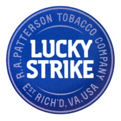 Свідоцтво торговельну марку № 187626 (заявка m201313534): lucky strike; r.a.patterson tobacco company; ra; est.rich'd.va.usa; richd