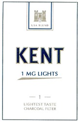 Свідоцтво торговельну марку № 41912 (заявка 2003010139): usa blend; kent; 1 mg lights; lightest taste; charcoal filter