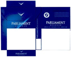 Свідоцтво торговельну марку № 162549 (заявка m201210029): parliament reserve; special cut recessed filter super slims; premium leaf