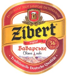 Свідоцтво торговельну марку № 124578 (заявка m200822160): zibert original; pasteurisiert зіберт баварське пастеризоване; баварське світле пиво; 5,6; traditionelle deutsche qualitat