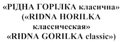 Заявка на торговельну марку № m201409004: рідна горілка класична; (ridna horilka классическая); ridna gorilka classic
