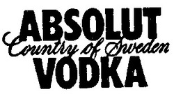 Свідоцтво торговельну марку № 15269 (заявка 95102942): absolut country of sweden vodka
