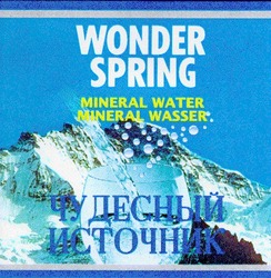 Свідоцтво торговельну марку № 17995 (заявка 96081994): wonder spring чудесный источник