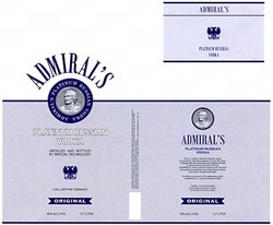 Заявка на торговельну марку № m201315331: admiral's; admirals; platinum russian vodka; original