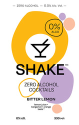 Заявка на торговельну марку № m202310537: 330мл; 0% об.; lemon juice+bergamot+orange taste*; bitter lemon; zero alcohol cocktails; shake; zero alcohol-0,0% alc.vol.