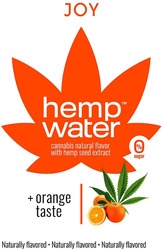 Свідоцтво торговельну марку № 302200 (заявка m202014605): + orange taste; 0% sugar; cannabis natural flavor with hemp seed extract; joy; naturally flavored; hemp water