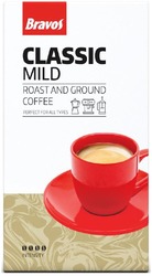 Свідоцтво торговельну марку № 317481 (заявка m202006142): bravos; classic mild; roast and ground coffee; perfect for all types; intensity