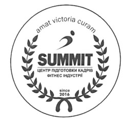 Заявка на торговельну марку № m201610353: summit; amat victoria curam; since 2016; центр подготовки кадрів фітнес індустрії; підготовки