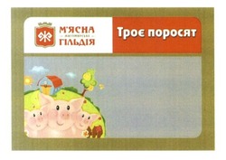 Свідоцтво торговельну марку № 228103 (заявка m201522843): м'ясна гільдія житомирська; мясна; троє поросят