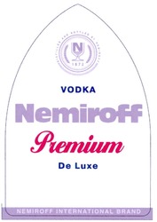 Заявка на торговельну марку № m201205963: premium; vodka; de luxe; distilled and bottled by nemiroff; 1872; nemiroff international brand