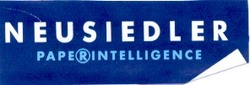 Заявка на торговельну марку № 2001127736: neusiedler; paperintelligence