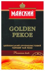 Свідоцтво торговельну марку № 169090 (заявка m201207051): майский; golden pekoe; premium taste; may tea quality; цейлонський крупнолистовий чорний чай пеко