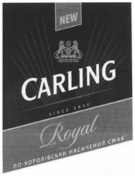 Свідоцтво торговельну марку № 170852 (заявка m201215523): new; carling; since 1840; royal; по-королівськи насичений смак