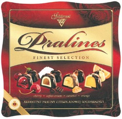 Свідоцтво торговельну марку № 166677 (заявка m201204390): pralines finest selection; cherry; coffee-cream; caramel; orange; aksamitne praliny czekoladowej solidarnosci