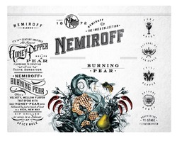 Свідоцтво торговельну марку № 293163 (заявка m201908180): nemiroff blends; since 1872; its 16th century inspired; all-natural; all natural; honey pepper; recipe; fresh orange; flavorings; mellowing it in oak barrels for three months to create an all new taste sensation; bright&clean with just the right wint of sweet citrus&spice; bright clean; citrus spice; bip chilled shots or mie with orange juice&ginger ale; вір; the perfect cocktail; bold orange aged in oak barrels; pure water; alcohol of lux class; chilt pepper; natural honey; proprietary 11-stage filtration system