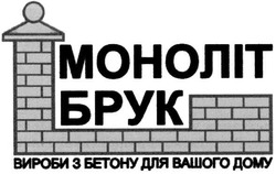 Свідоцтво торговельну марку № 108795 (заявка m200802221): моноліт брук; вироби з бетону для вашого дому