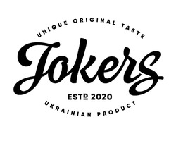 Заявка на торговельну марку № m202401732: estd 2020; unique original taste ukrainian product; jokers