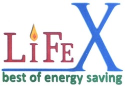 Свідоцтво торговельну марку № 287548 (заявка m201828979): lifex best of energy saving; li fex; х