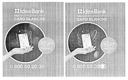 Заявка на торговельну марку № m201805902: ideabank; idea bank; card blanche; ідеальна кредитна картка
