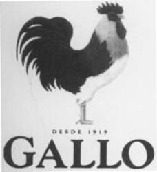 Міжнародна реєстрація торговельної марки № 1021966: DESDE 1919 GALLO