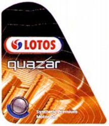 Міжнародна реєстрація торговельної марки № 1022538: LOTOS quazar Synthetic Premium Motor Oil