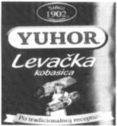 Міжнародна реєстрація торговельної марки № 1076130: YUHOR Levacka kobasica Since 1902