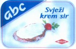 Міжнародна реєстрація торговельної марки № 1090808: abc Svjezi krem sir BELIE