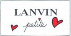 Міжнародна реєстрація торговельної марки № 1100823: LANVIN petite